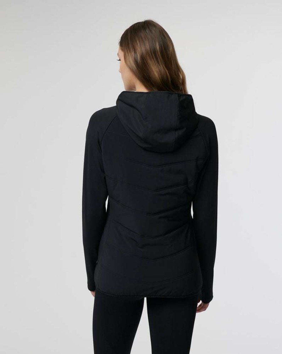 Women'S Clothing * | Women'S Black Hybrid Shell Jacket Free Delivery