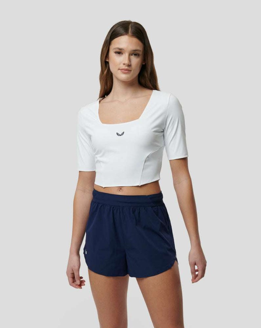 Women'S Clothing * | Women'S White Active Contour Crop Top Fascinating Model