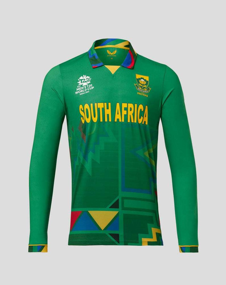 Men'S Clothing * | Green Cricket South Africa T20 Long Sleeve Shirt Nice Style