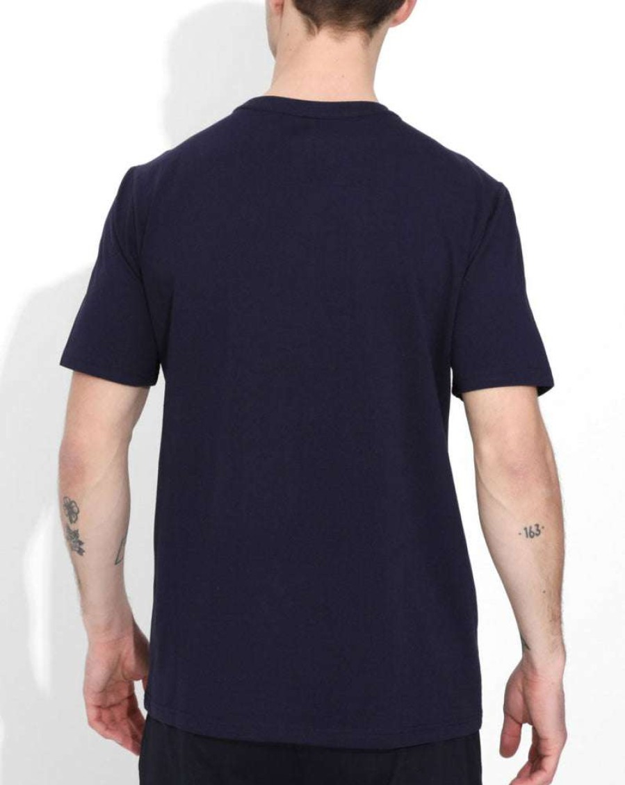 Men'S Clothing * | Navy/White Logo Cotton Tee Clearance