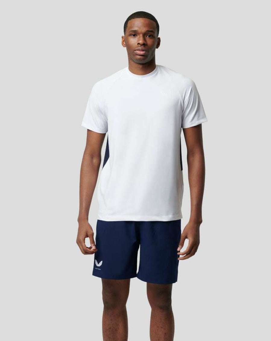 Men'S Clothing * | White Mesh Mixed Performance Tee New Collections