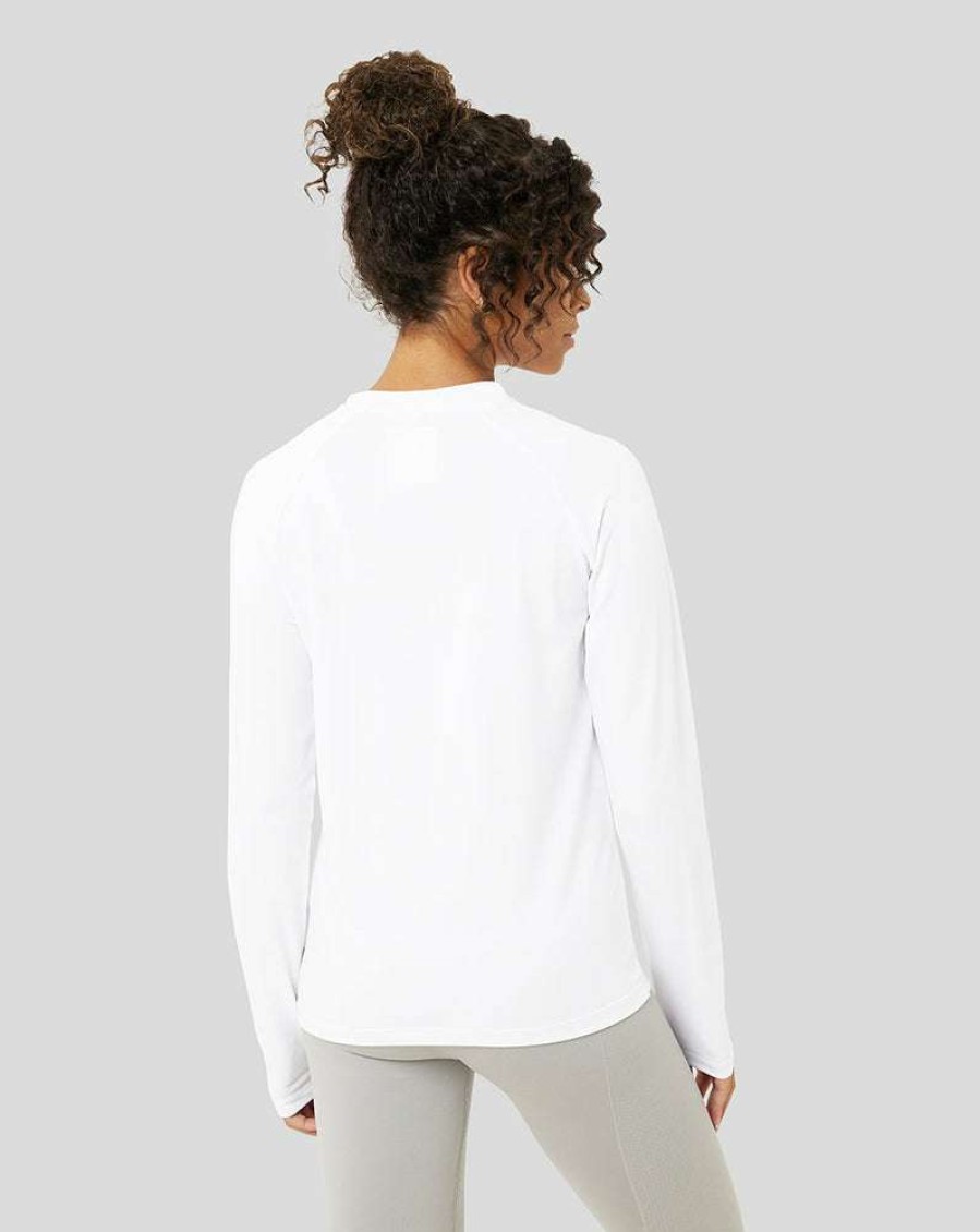 Women'S Clothing * | Women'S White Protek Long Sleeve Tee Clearance