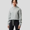 Women'S Clothing * | Women'S Grey Marl Apex Relaxed Crop Hoody Lower Prices