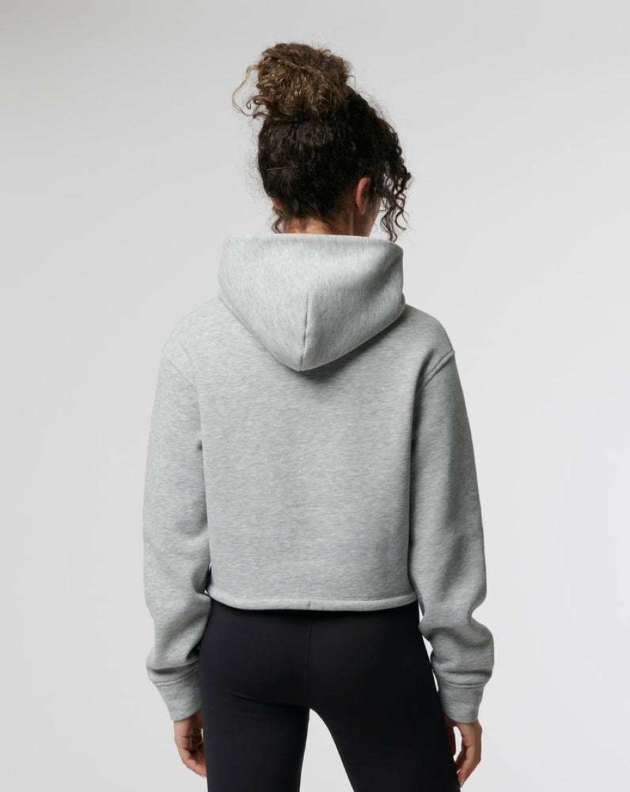 Women'S Clothing * | Women'S Grey Marl Apex Relaxed Crop Hoody Lower Prices