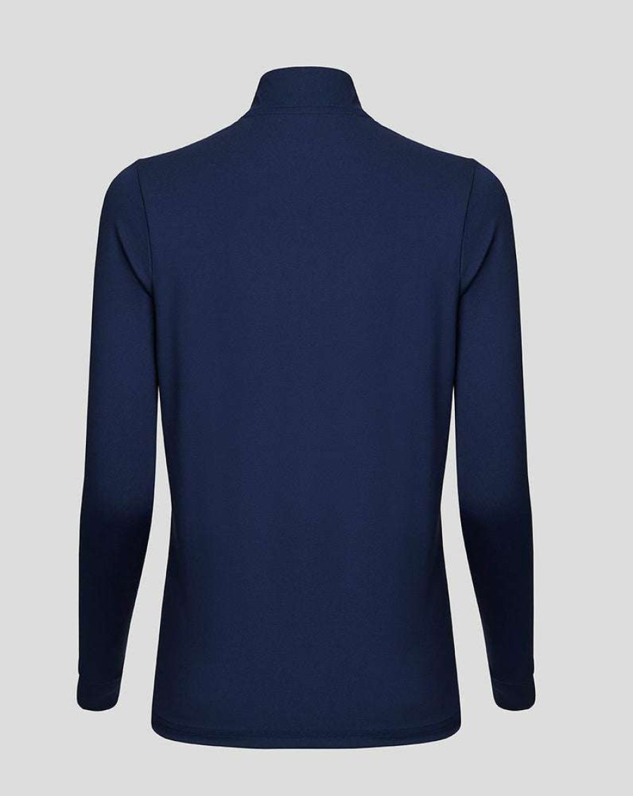 Women'S Clothing * | Women'S Navy/White Amc 1/4 Zip Top Fire Sale