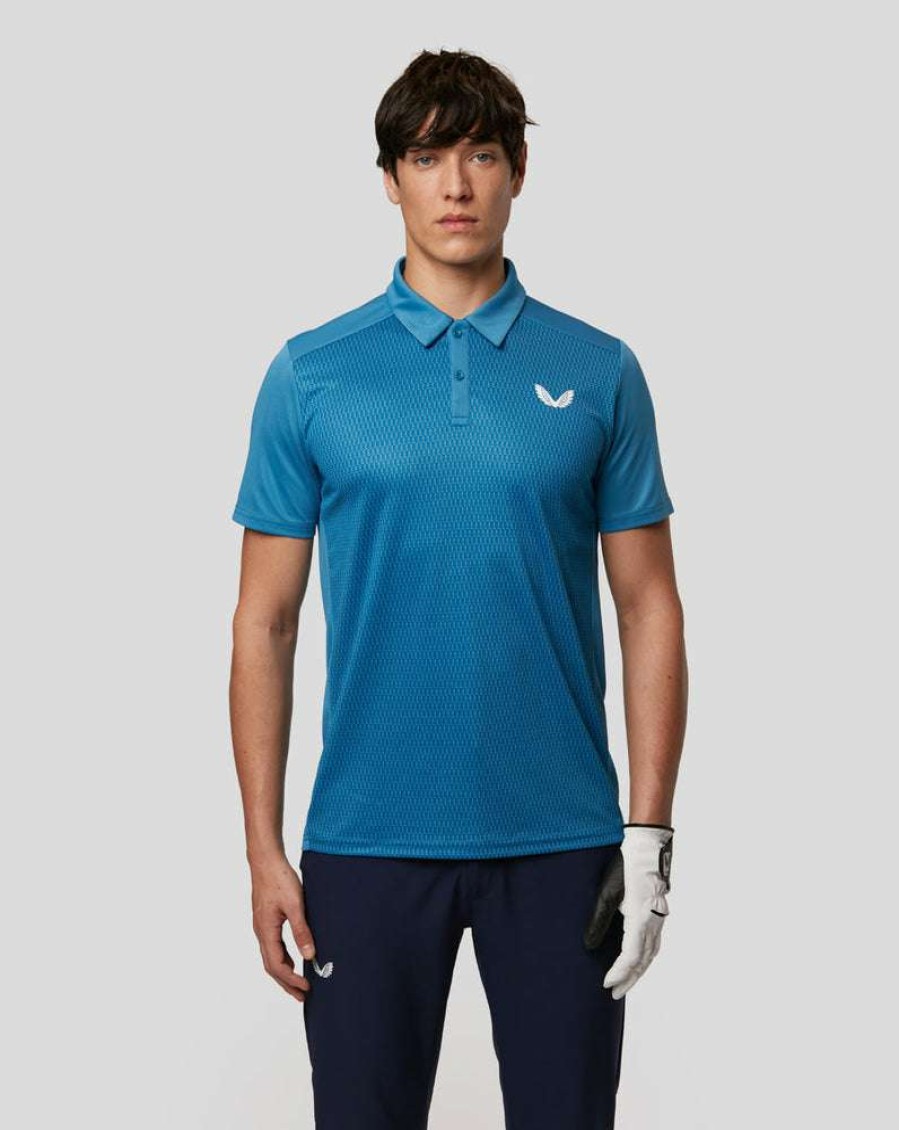 Men'S Clothing * | Azure Geo Short Sleeve Golf Polo Fascinating Model