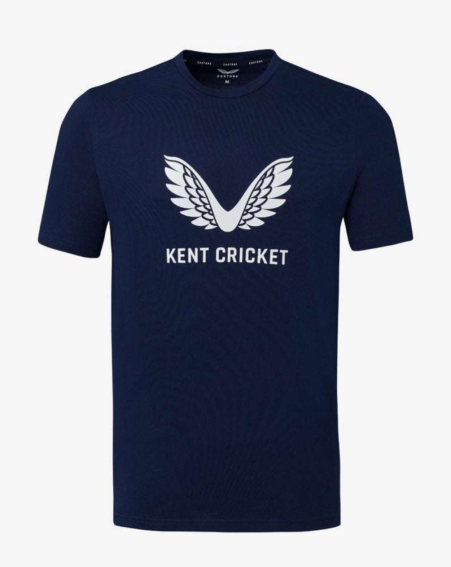 Men'S Clothing * | Navy Kent Cricket Cotton Tee Nice Style