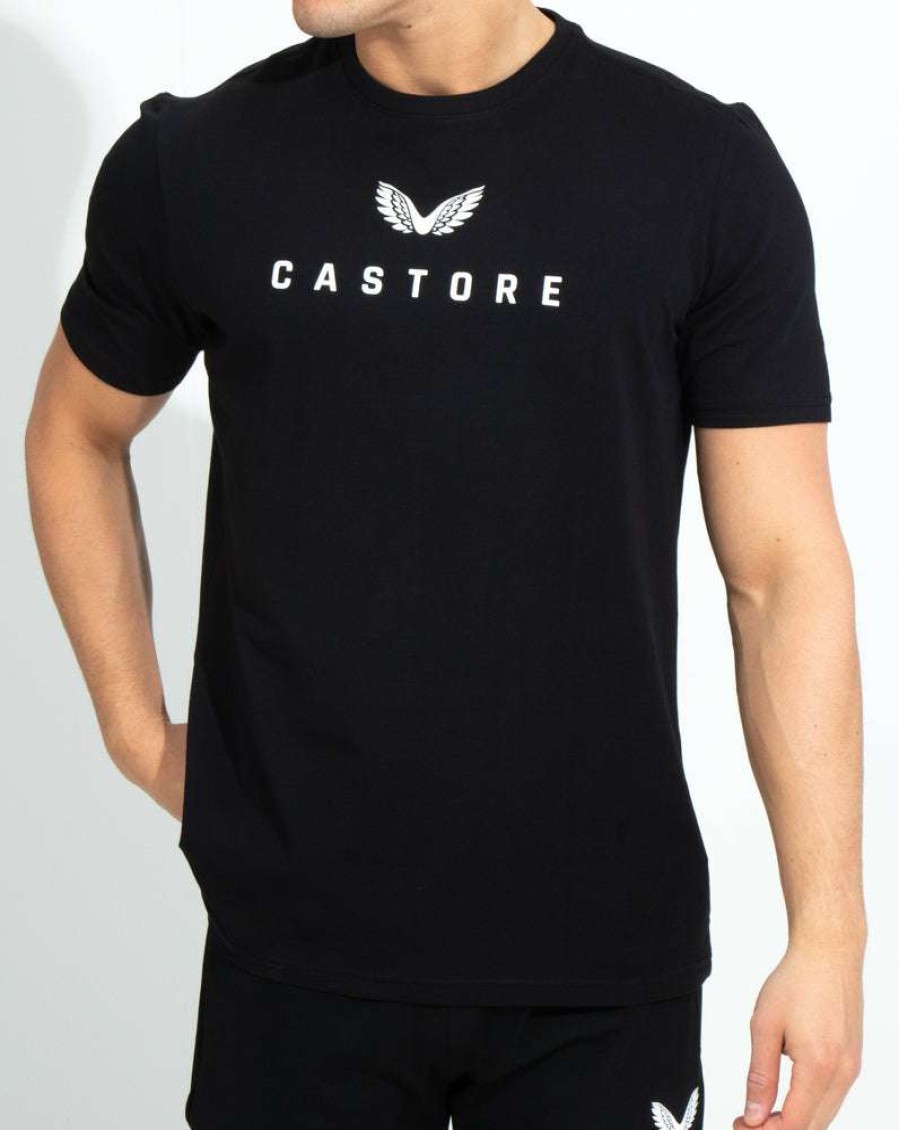 Men'S Clothing * | Black/White Logo Cotton Tee New Collections