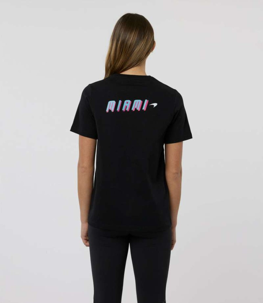 Women'S Clothing * | Black Women'S Mclaren Miami Logo T-Shirt Shop