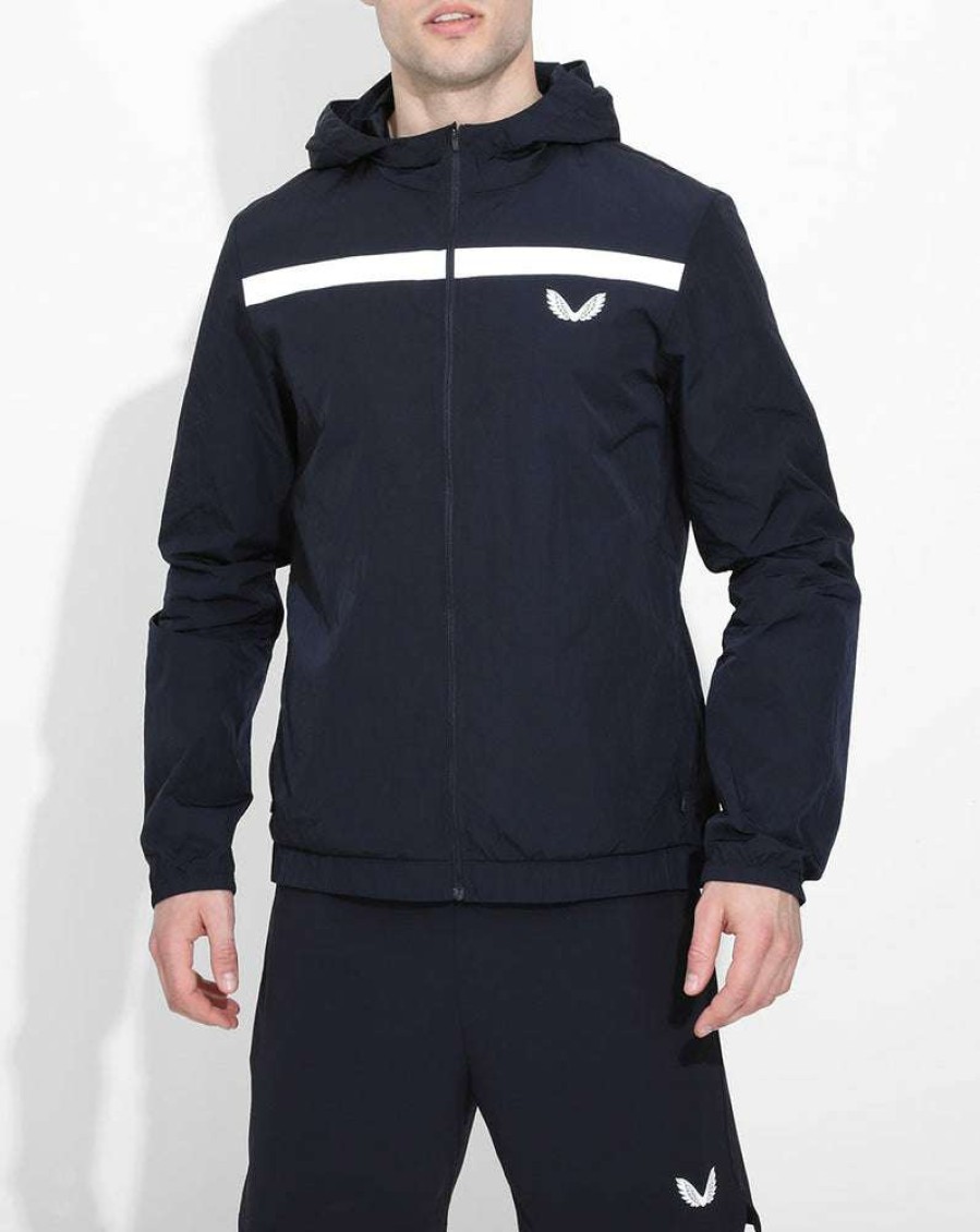 Men'S Clothing * | Navy Active Rain Jacket Free Delivery