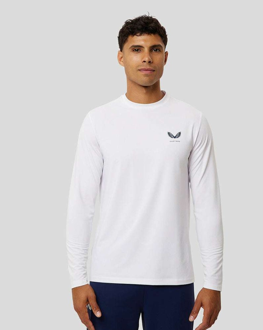 Men'S Clothing * | White Protek Long Sleeve Training Tee Shop