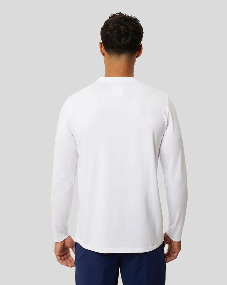 Men'S Clothing * | White Protek Long Sleeve Training Tee Shop