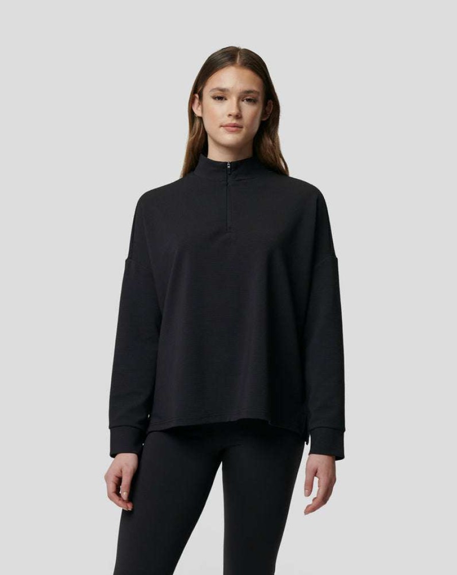 Women'S Clothing * | Women'S Onyx Active Crop Technical Sweater Absolute Quality