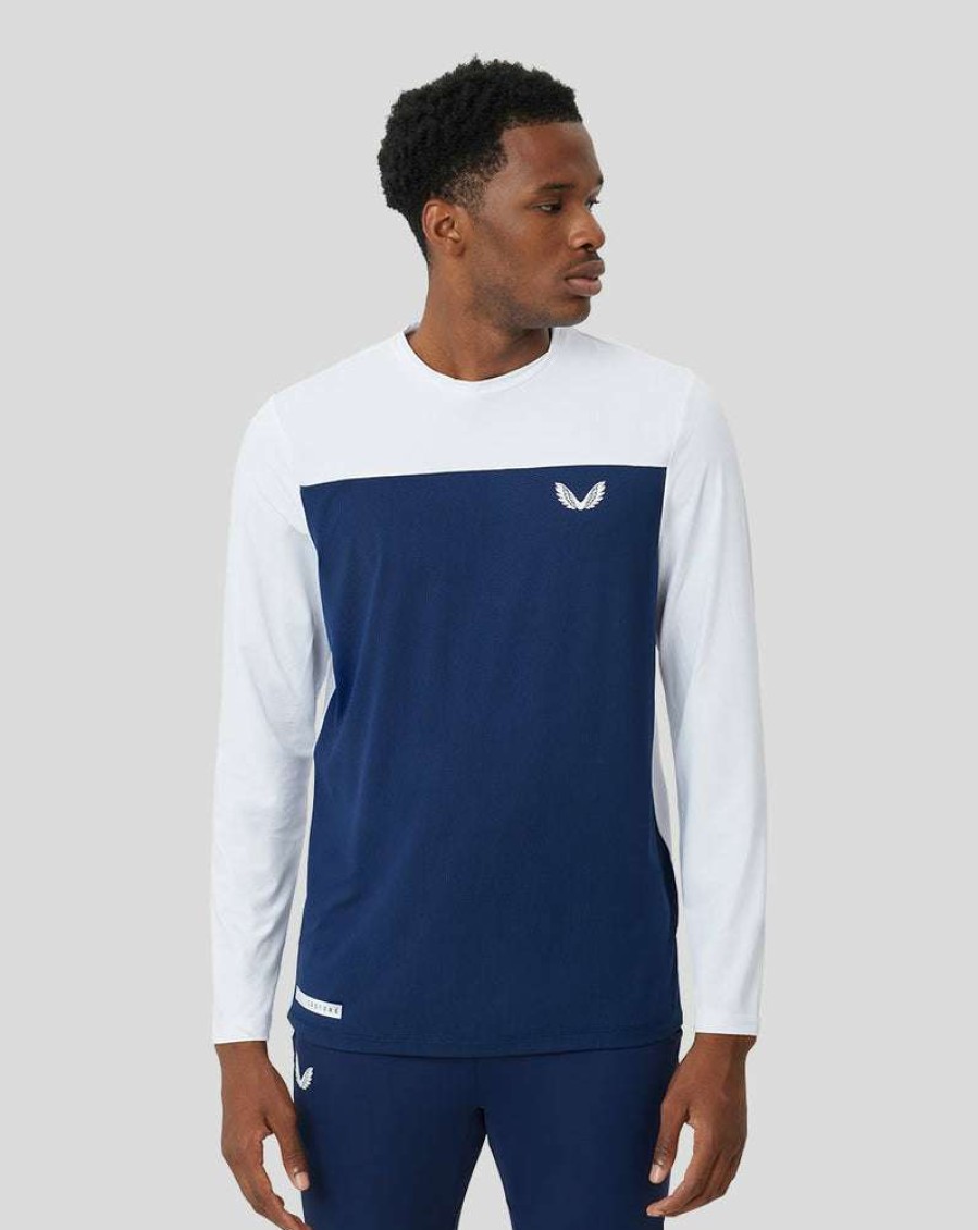 Men'S Clothing * | White Cobalt Capsule Long Sleeve Block Tee Radiant Model