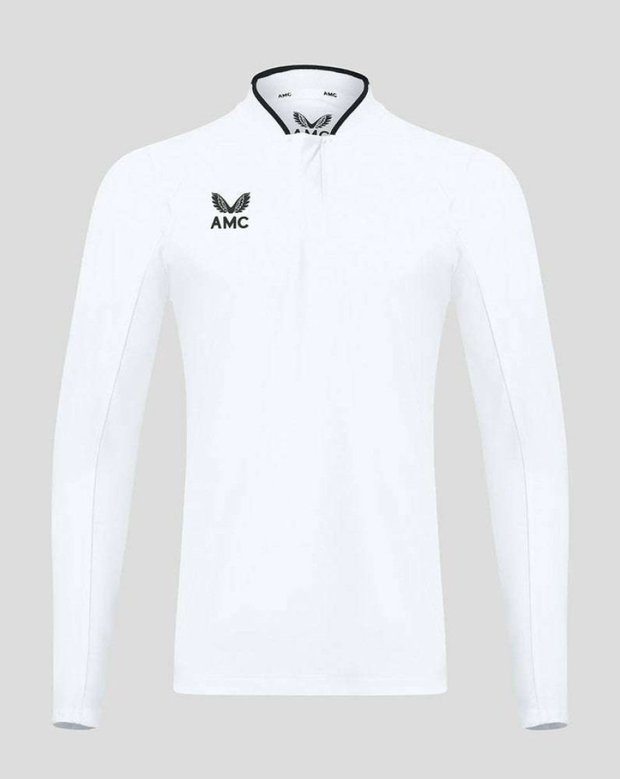 Men'S Clothing * | White/Black Amc Long Sleeve Polo Special Design