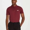 Men'S Clothing * | Maroon Performance Golf Short Sleeve Polo Fascinating Model