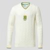 Men'S Clothing * | White Cricket South Africa Knitted Sweatshirt Clearance