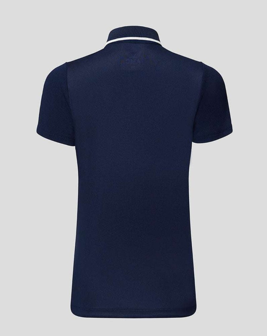 Women'S Clothing * | Women'S Navy/White Amc Short Sleeve Media Polo Absolute Quality