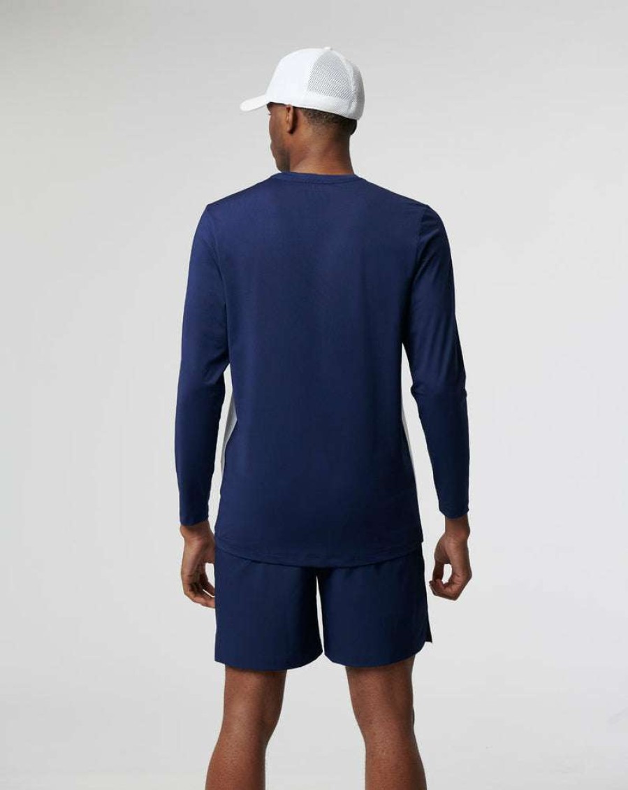 Men'S Clothing * | Peacoat Cobalt Capsule Long Sleeve Block Tee Nice Style