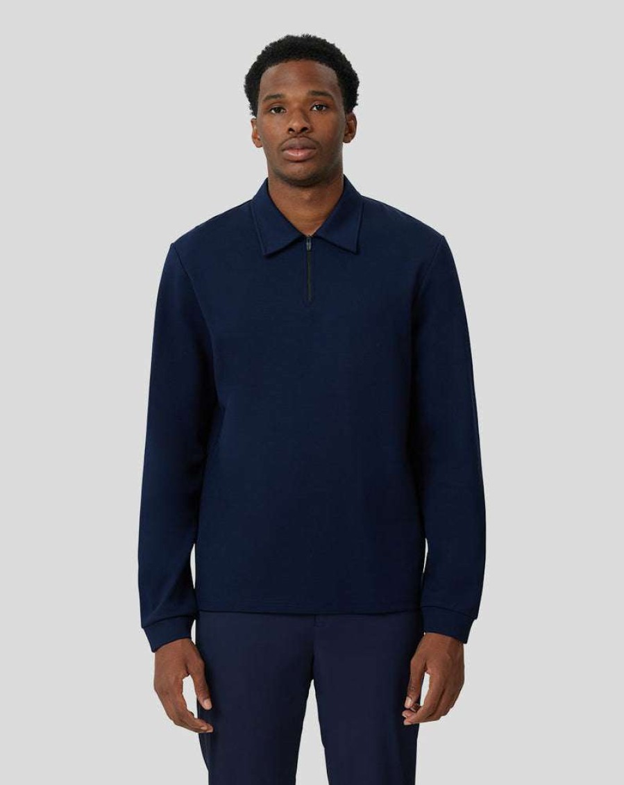 Men'S Clothing * | Baritone Metropolis Zip Polo Radiant Model