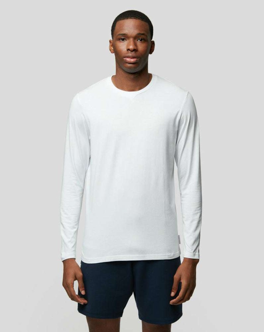 Men'S Clothing * | White Vana Long Sleeve Tee New Collections