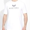 Men'S Clothing * | White/Navy Logo Cotton Tee New Models