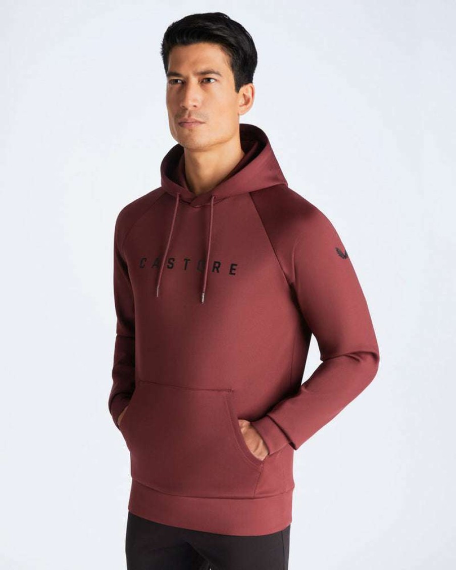 Men'S Clothing * | Burgundy Pro Tek Scuba Logo Hoody Fascinating Model