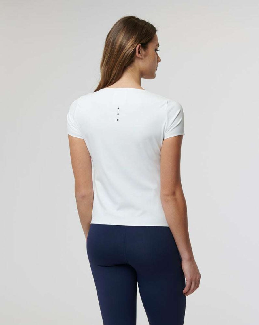 Women'S Clothing * | Womens White Active Contour Tee Lower Prices