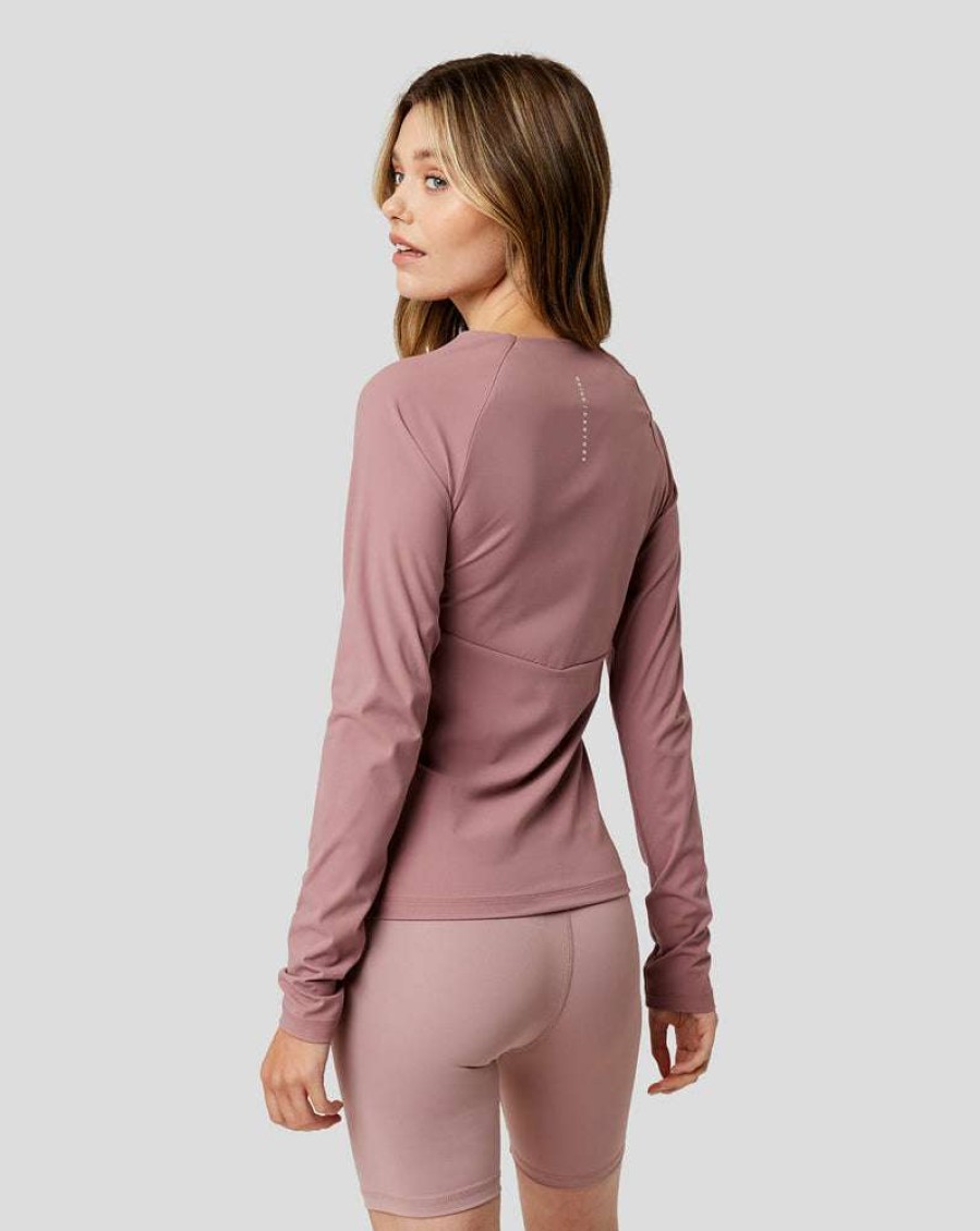 Women'S Clothing * | Women'S Mauve Castore X Reiss Ava Zipped Ribbed Tee New Collections