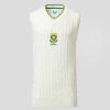 Men'S Clothing * | White Cricket South Africa Knitted Sweater Fascinating Model