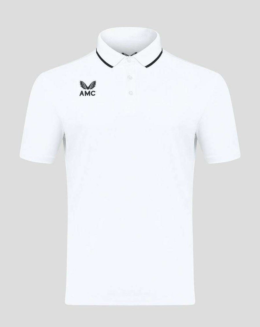 Men'S Clothing * | White/Black Amc Short Sleeve Media Polo New Models