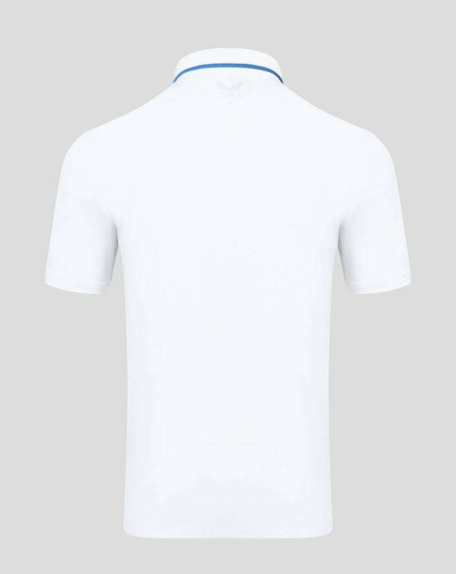 Men'S Clothing * | White/Blue Amc Short Sleeve Media Polo Clearance