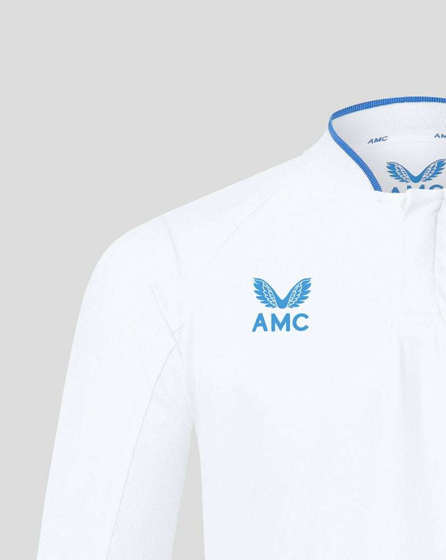 Men'S Clothing * | White/Blue Amc Long Sleeve Polo Typical Style