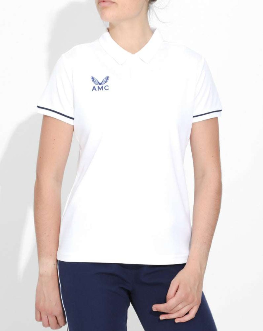 Women'S Clothing * | White Amc Core Women'S Training Polo New Models