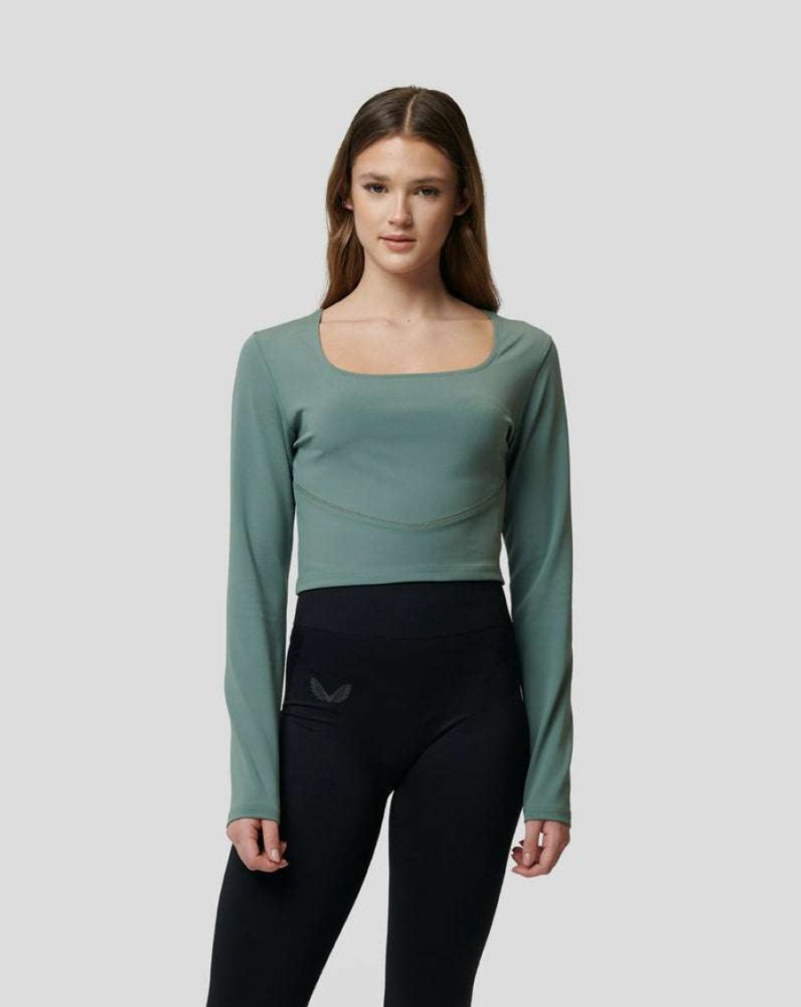 Women'S Clothing * | Women'S Green Allegra Crop Tee Shop