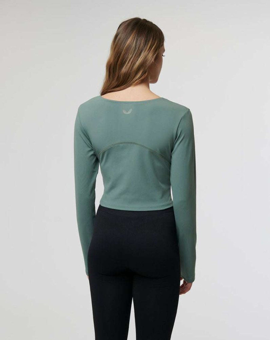 Women'S Clothing * | Women'S Green Allegra Crop Tee Shop