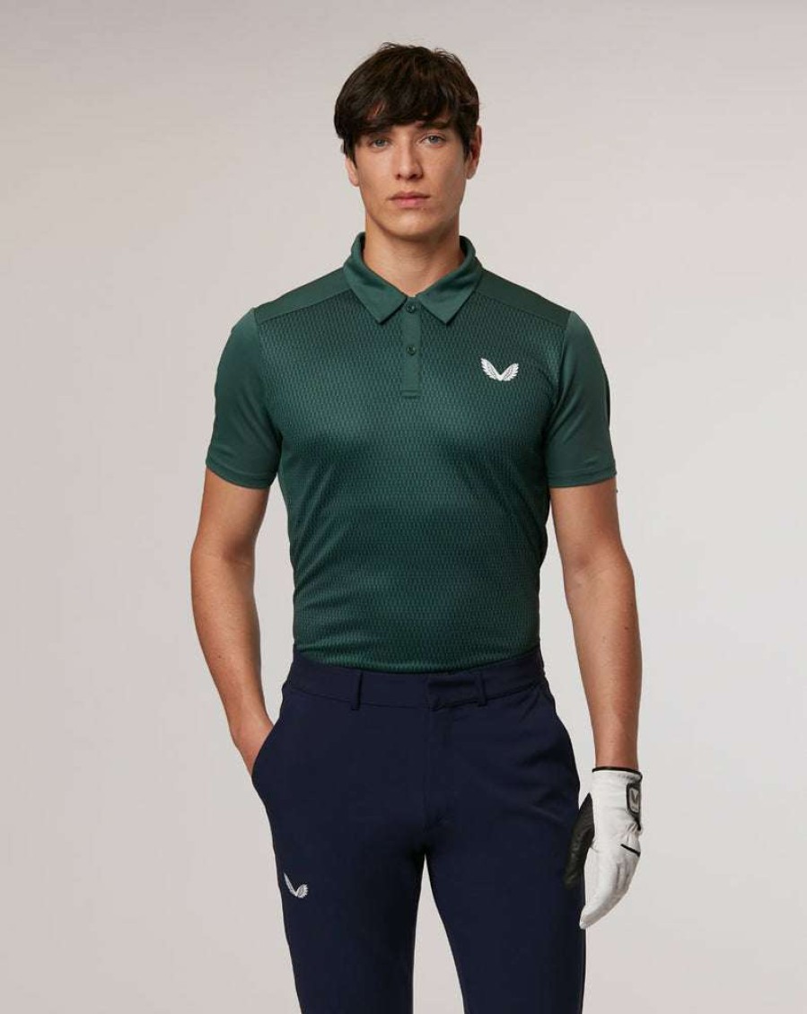 Men'S Clothing * | Moss Geo Short Sleeve Golf Polo Nice Style